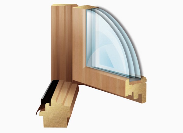 деревянные окна со стеклопакетами фото