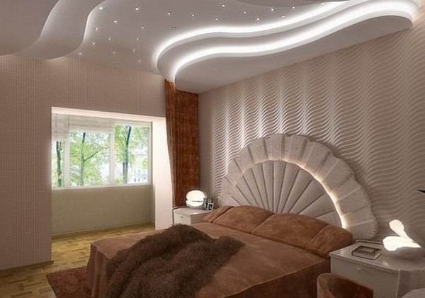 освещение в спальне над кроватью фото