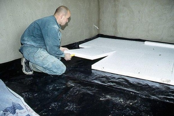 утепление бетонного пола пенополистиролом  фото